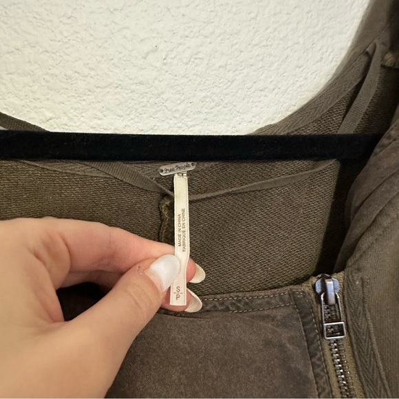 Free People C'mon Hooded Cardigan Jacket Relaxed Boho Deep Green Size S Women’s - Picture 9 of 10